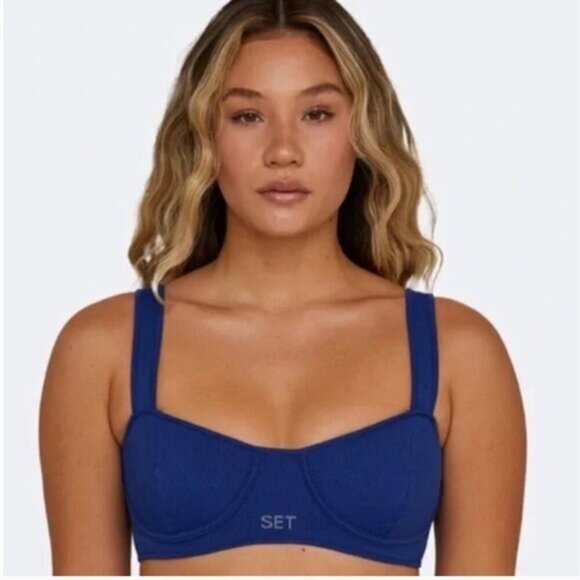 SET ACTIVE Sculpt Flex Contour Bra Navy Blue Size XS - Picture 1 of 6